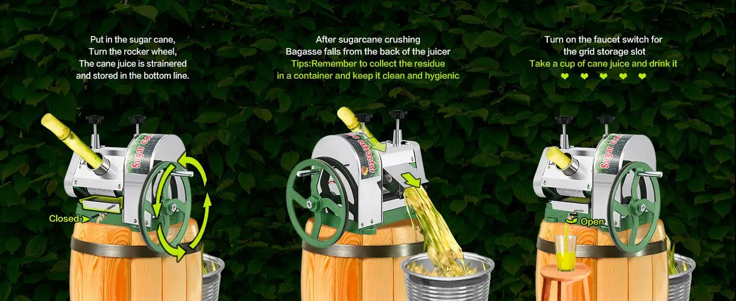 Manual Sugar Cane Juicer Machine Stainless