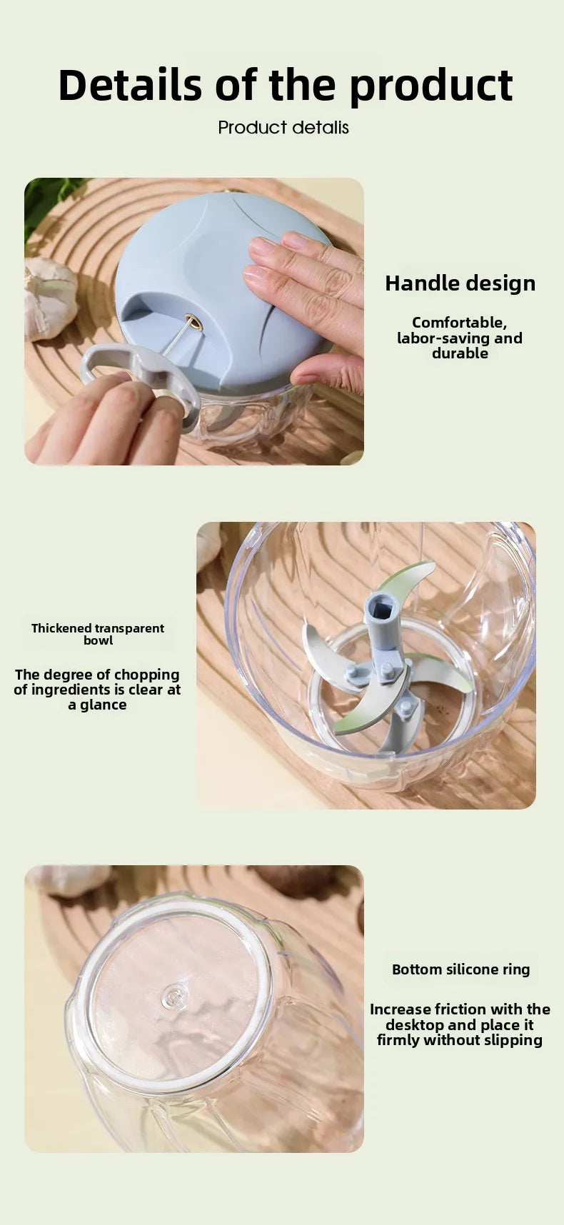 Newest Manual Garlic Chopper Meat Grinder Vegetables